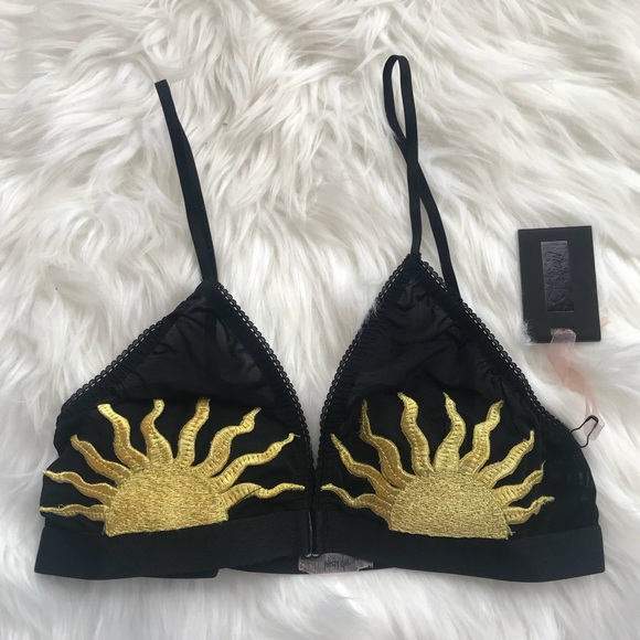Nasty Gal Other - UO Sun Bralette Nasty Gal black bra New NWT gold